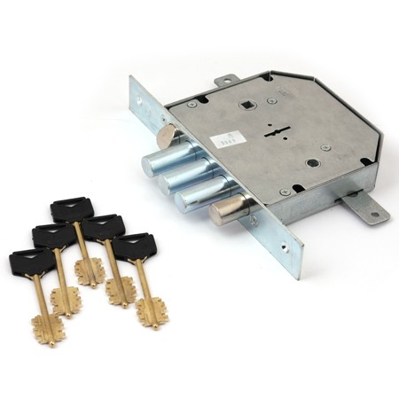 Замки врезные, Замок врез. RеХ.3.10 (аналог 1.06.42) 6-ти сувальдный, цинк, 3 стержня Ф 18мм, 5 кл. (левый), ООО "ХОРОШИЕ ЗАМКИ"