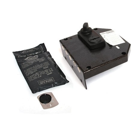 Замки накладные, Замок накл. Базальт 1.05.61 МА никель, сувальдный, стержни 4шт Ф14мм, медный антик, задвижка, ООО "ХОРОШИЕ ЗАМКИ"